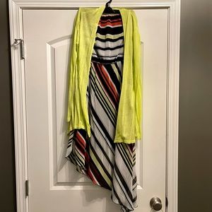 Maurices strapless dress with cardigan size medium